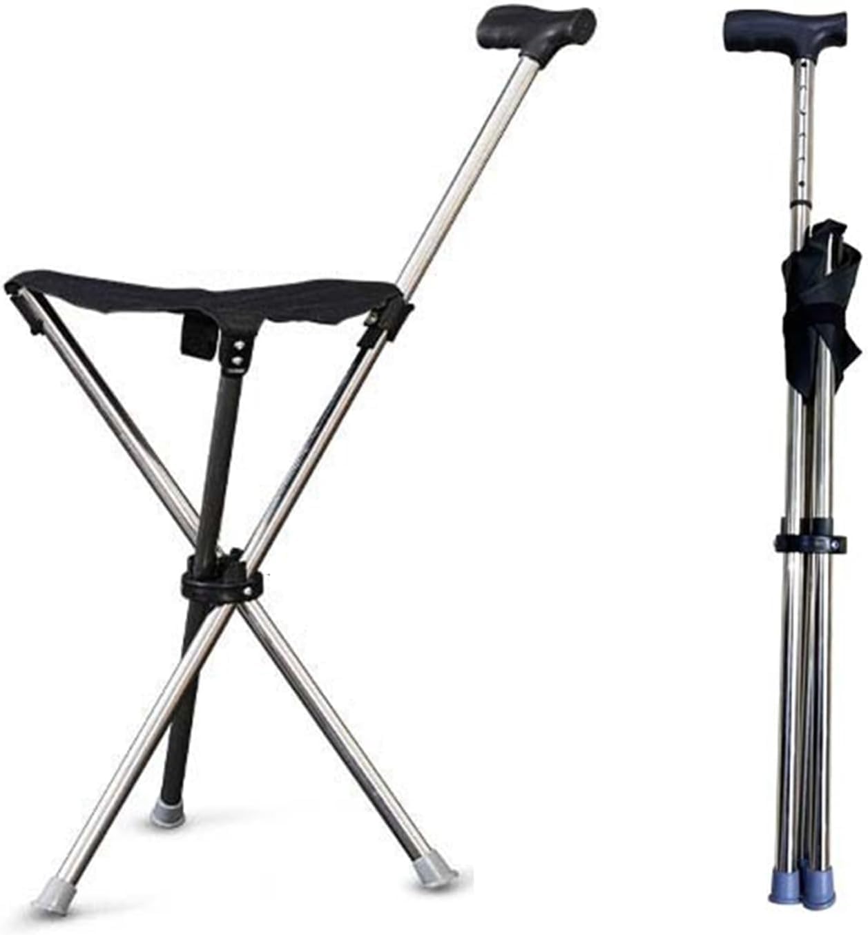 Scaun pliabil cu baston, inaltime 82 cm, maxim 100 kg