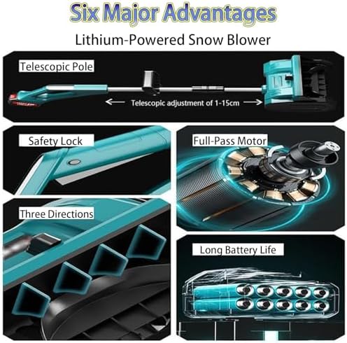 Lopata electrica pentru zapada cu 2 baterii reincarcabile si lame spiralate 3000 rpm