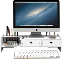 Suport multifunctional pentru monitor sau laptop, din PVC, cu 2 sertare - imagine 10