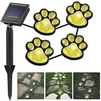 Set 4 Lampi Solare Led tip amprenta labuta de caine cu infigere in gazon - imagine 2