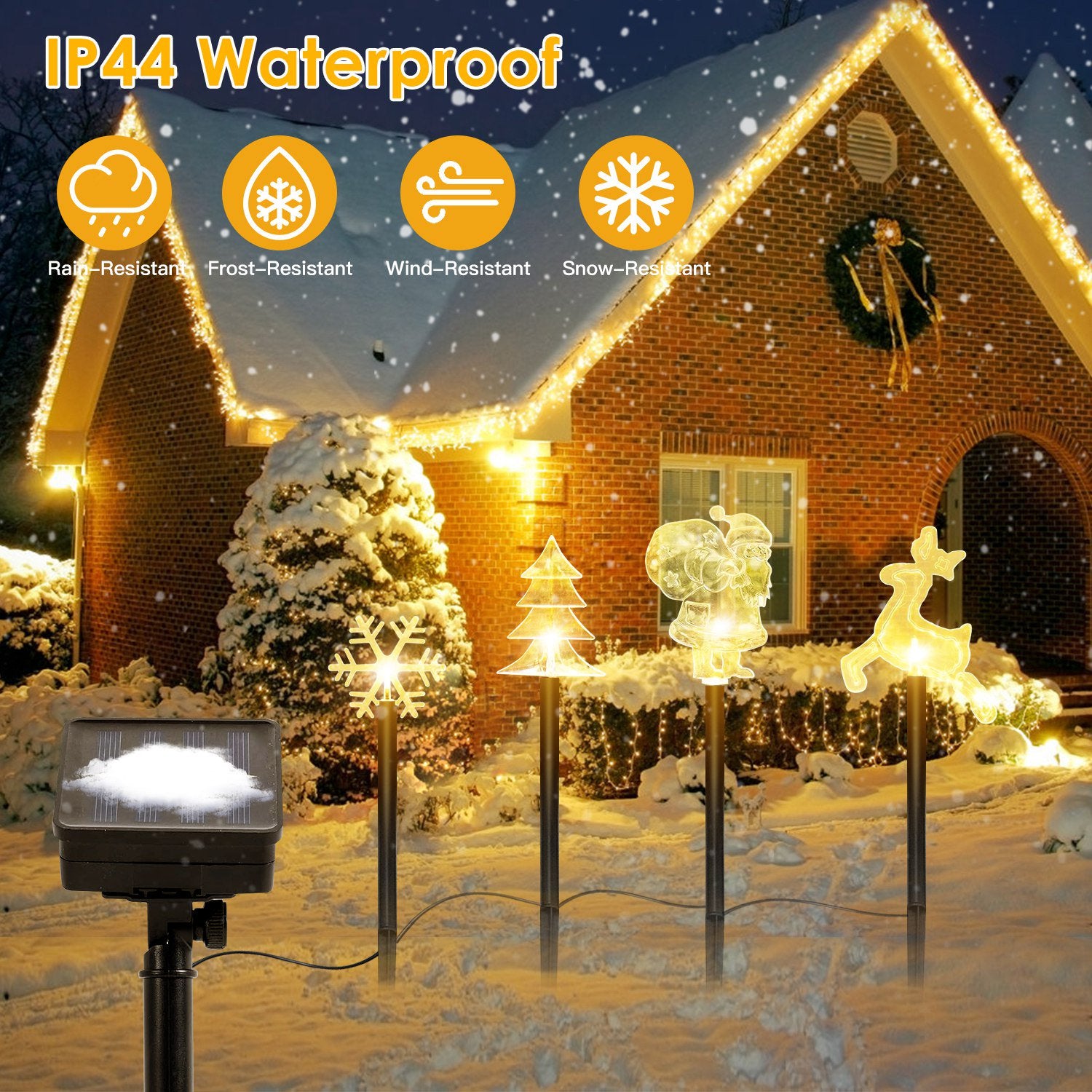 Set 5 Decoratiuni Solare LED Exterior Gradina Iluminare Solara Multicolora - detaliu produs