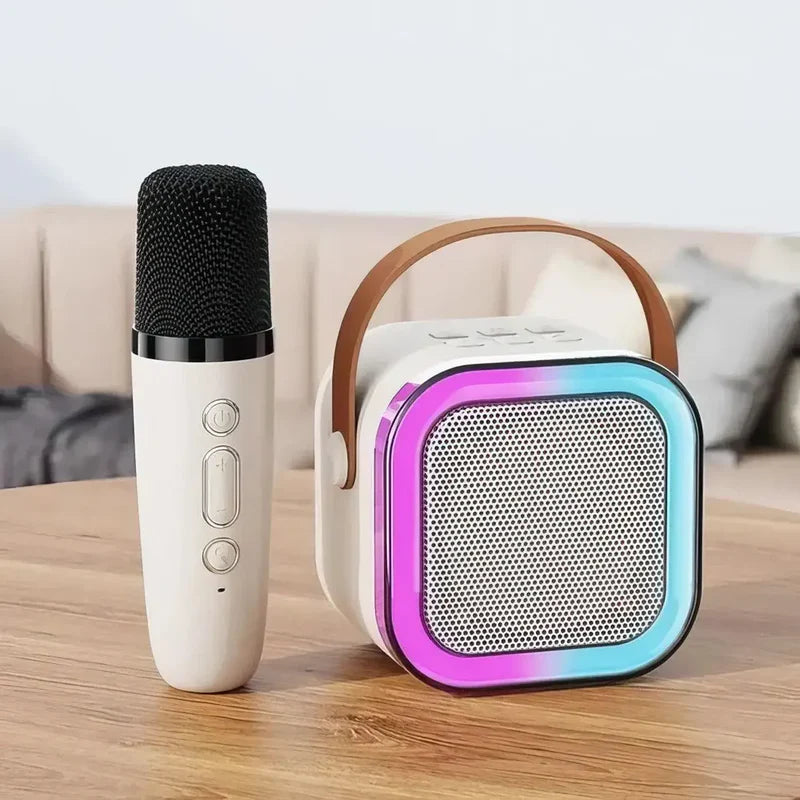 Boxa portabila Karaoke pentru copii, cu microfon wireless, conexiune Bluetooth, cu jocuri de lumini RGB