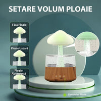 Umidificator in forma de norisor, picaturi de ploaie, lemn / plastic - imagine 11