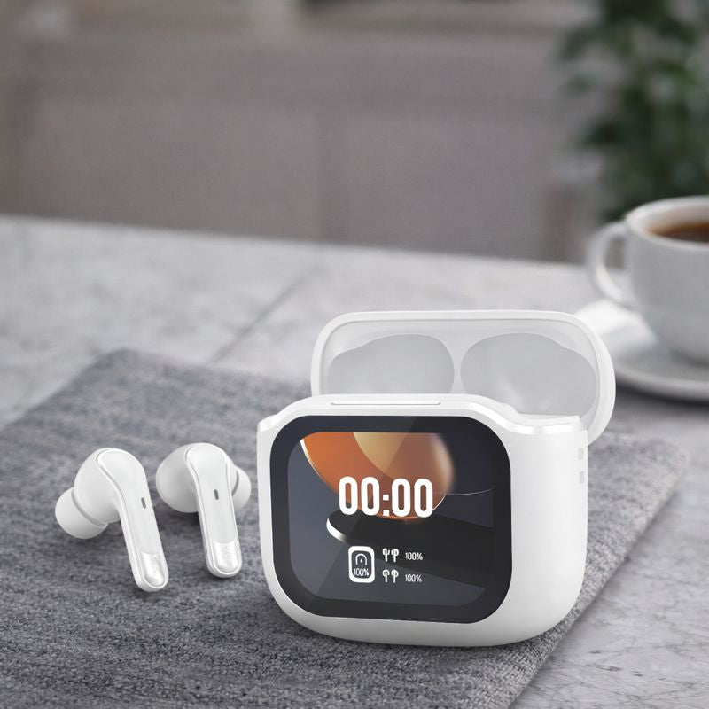 Casti wireless Bluetooth Andowl Ai4 Bass cu display LED