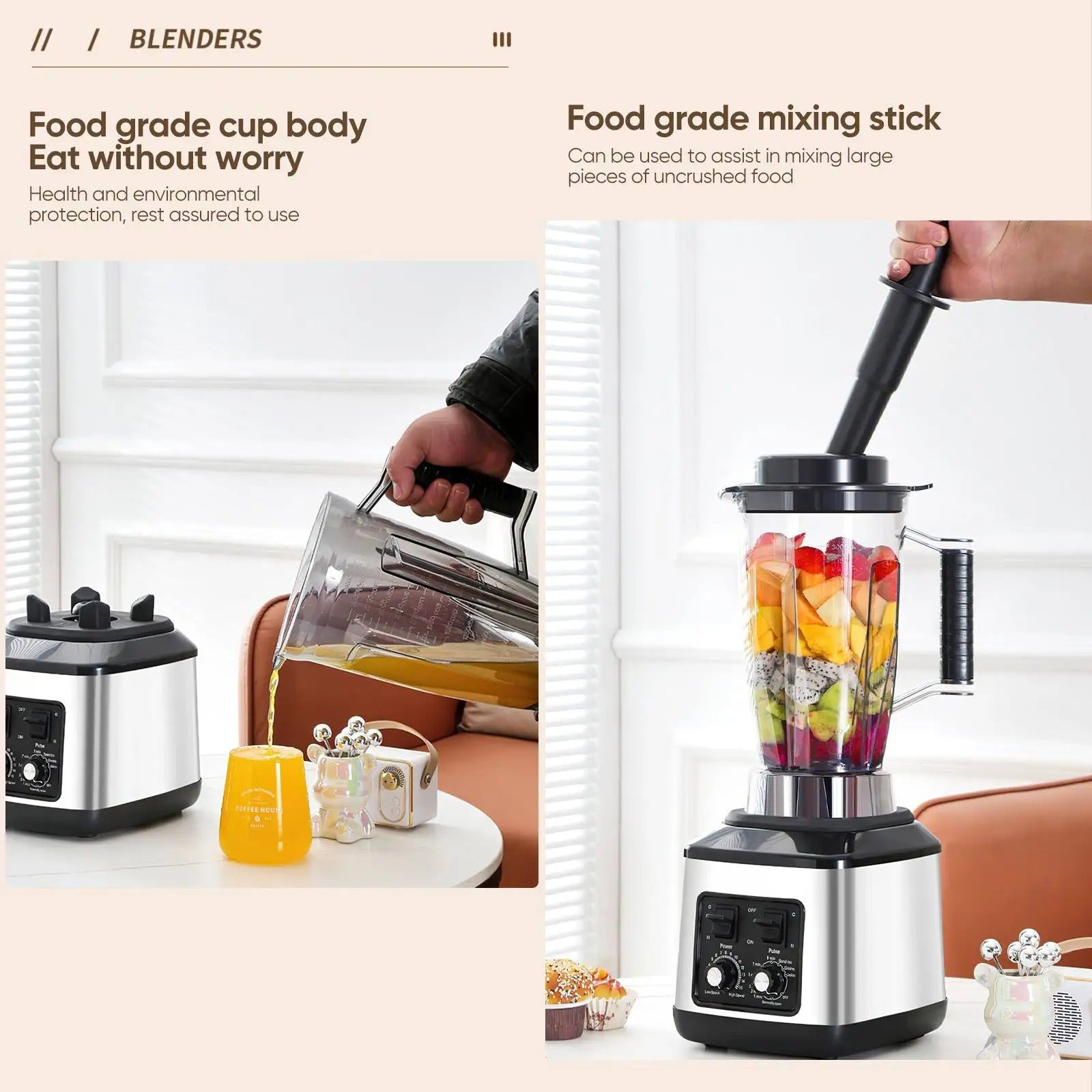 Robot de Bucatarie Multifunctional 6-în-1 Mach One BF-5052 – 3 Recipiente, Motor 9500W, 15 Trepte de Viteză, Blender + Tocator + Razatoare
