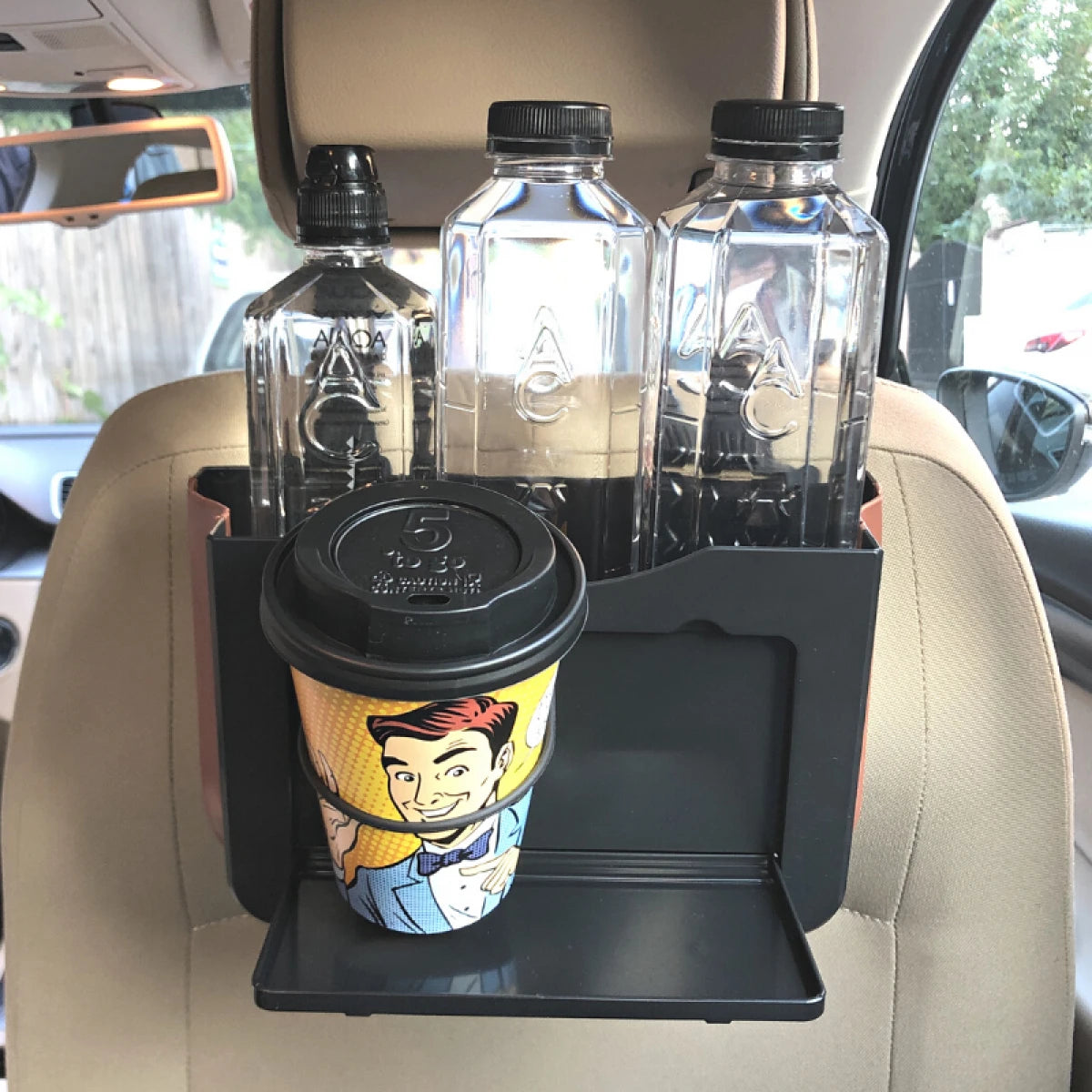 Set 2 organizatoare auto pliabile, montare la scaunul din spate, ABS, 25 x 16.2 x 3 cm