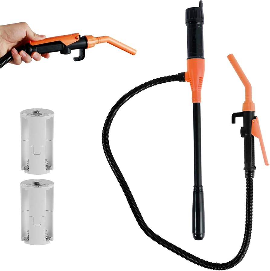 Pompa electrica transfer lichide 97,7 cm – cu furtun 89,9 cm, alimentare pe baterii