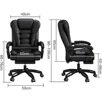 Scaun de Birou Ergonomic Directorial, Piele Ecologică, Recliner și Suport pentru Picioare