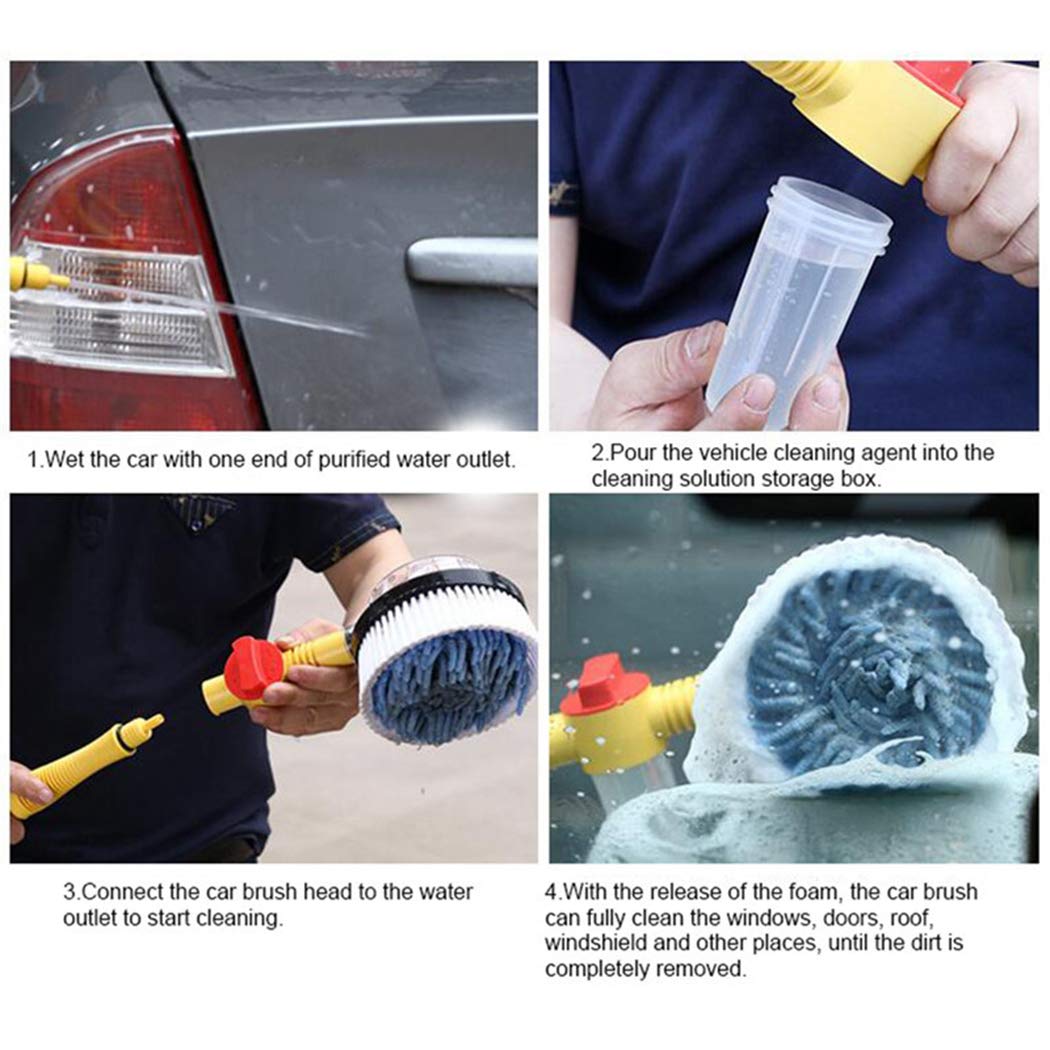 Perie Rotativa pentru Spalare Auto – spumare automata, maner lung 100cm, curatare 360°, presiune ridicata