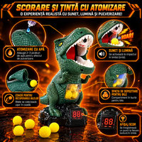 Jucarie Interactiva Tragere la Tinta Dinozaur cu Tinte Mobile, 2 Pusti, 24 Mingi Spuma, Pulverizare Apa, Ecran LED Scor, Copii 5-12 ani - detaliu produs