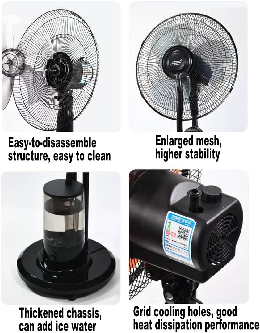 Ventilator electric cu umidificator 4L, telecomanda si motor cupru – 130 cm, 16 inch, 3 viteze