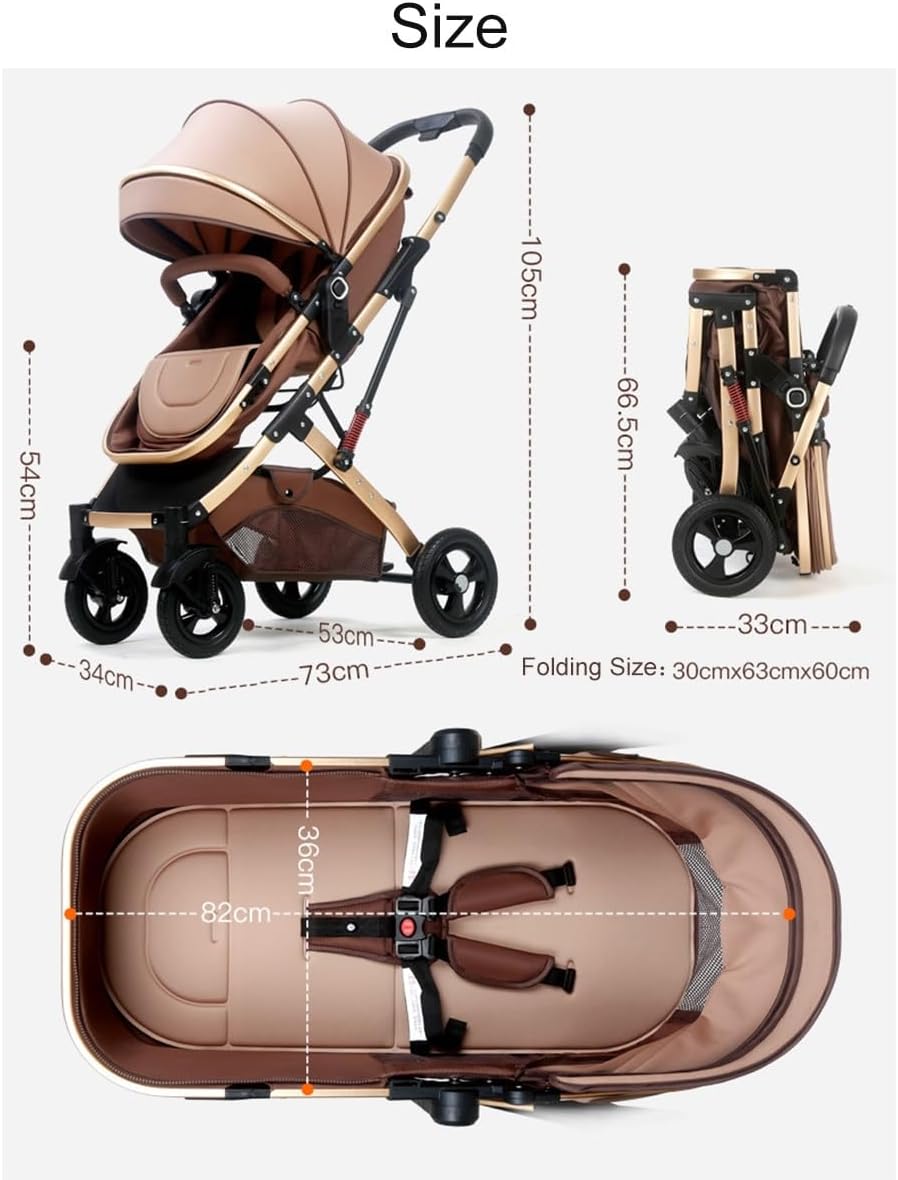 Carucior Bebelusi 2 in 1 Pliabil, Transformabil Landou-Sport, cu Suspensii, Cos Depozitare, 0-36 Luni