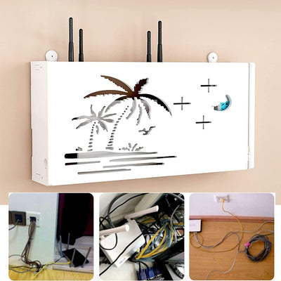 Suport router wireless pentru mascare fire si echipament WIFI, alb