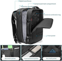Rucsac laptop Oxford, rezistent la apa, compartiment vacuum, capacitate mare, USB, negru - imagine 5