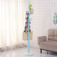 Cuier pentru haine, 7 carlige in forma de ciuperca, otel carbon, 167 x 30 cm, albastru - imagine 3