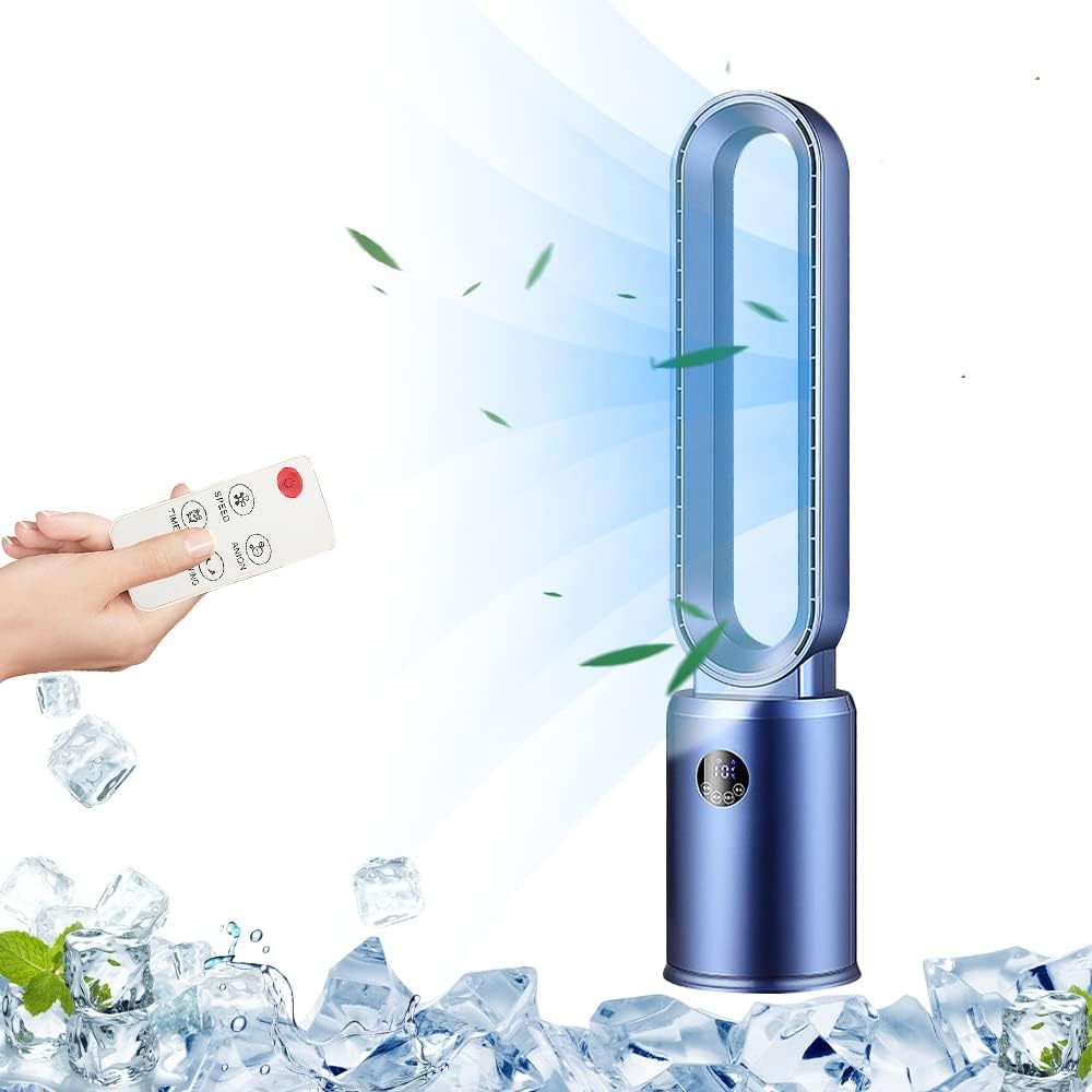 Ventilator fara pale cu purificare HEPA si telecomanda – 3 viteze, oscilatie 120°, design modern