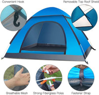 Cort camping cu deschidere automata pop-up, impermeabil, protectie UV, 2 usi - imagine 9
