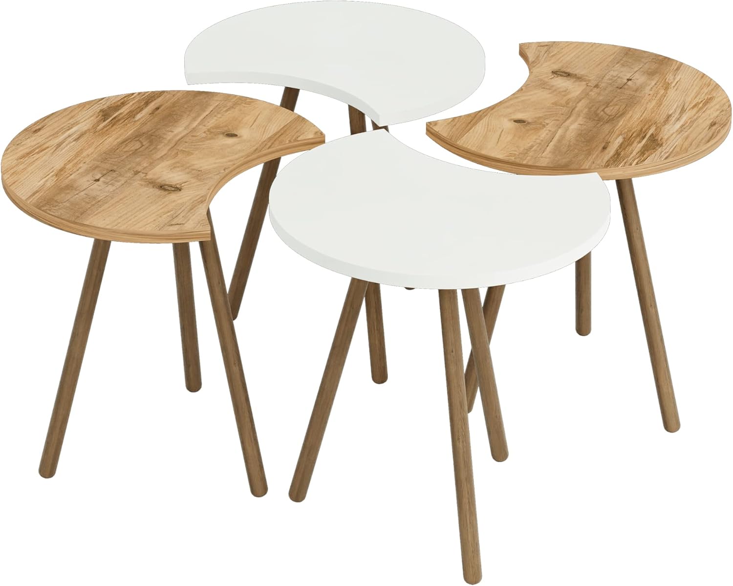 Set 4 Masute multifunctionale, utilizare individuala sau combinata, 48 x 77 x 77 cm