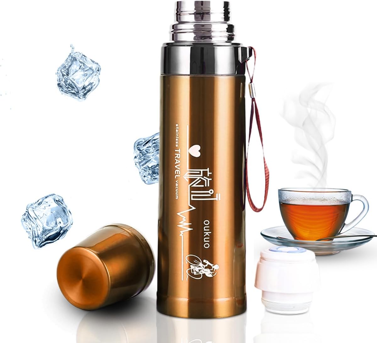 Cana termos 750ml cu perete dublu si capac etans – pentru bauturi calde sau reci