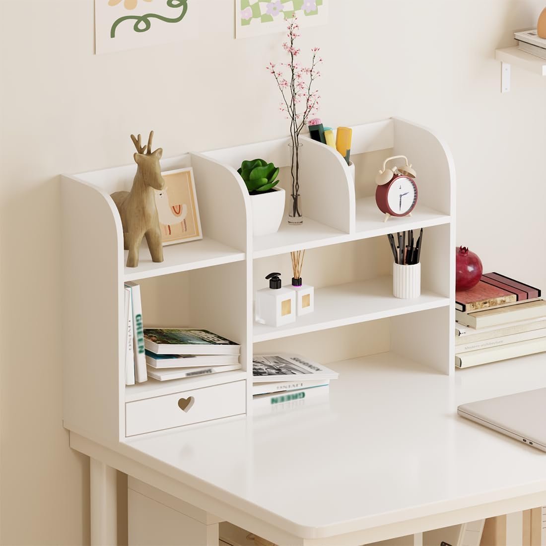Organizator de birou - Raft cu sertar pentru stocare si decoratiuni