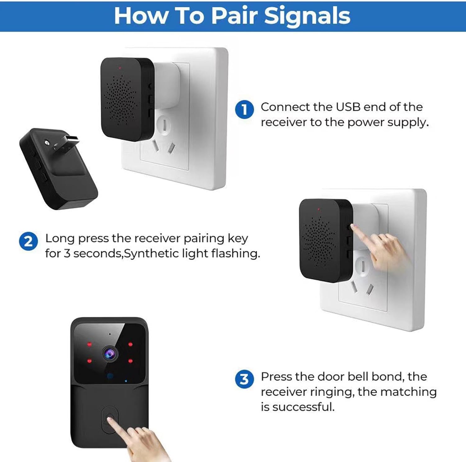 Sonerie Video Smart, Camera Supraveghere WiFi, Night Vision, Audio Bidirectional, Control Aplicatie Android/iOS