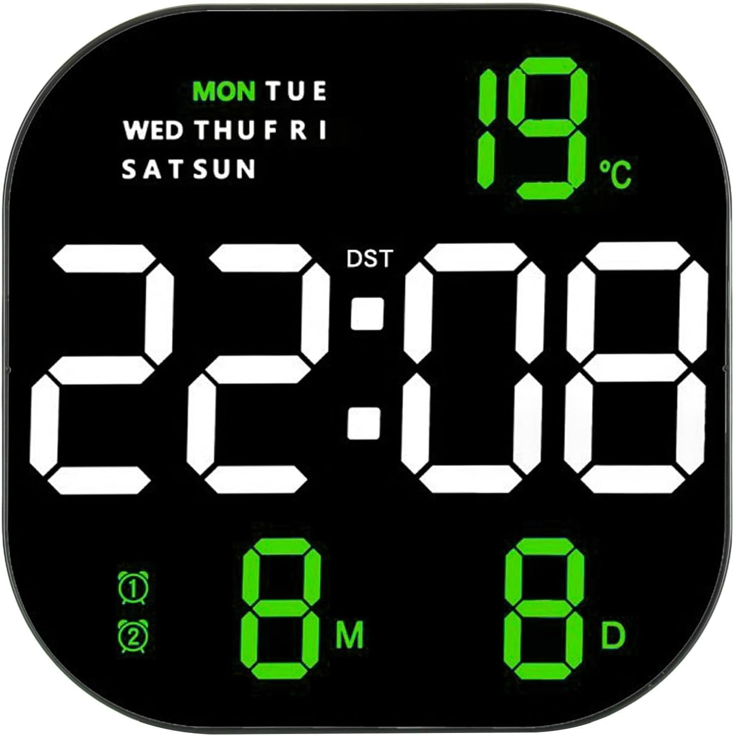 Ceas digital de birou sau perete cu telecomanda cu afisaj LED temperatura si alarma