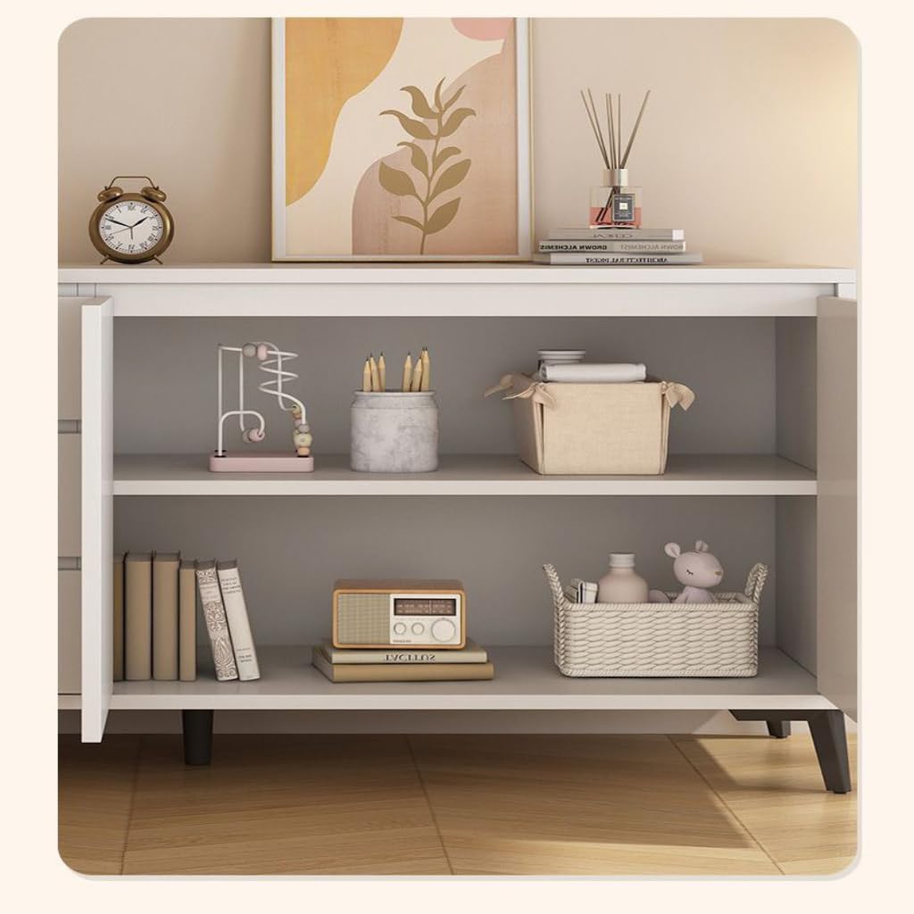 Comoda moderna si simpla cu 3 sertare si 2 usi, MDF, 140x40x75cm