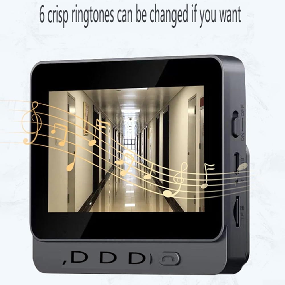 Sonerie video inteligenta Wireless, Ecran IPS 4.3 inch, Night Vision, Senzor IR, Interfon Video HD, 8MP, comunicare bidirectionala, unghi de vizualizare 170°, baterii incorporate, Negru