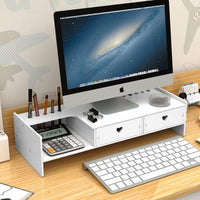 Suport multifunctional pentru monitor sau laptop, din PVC, cu 2 sertare - imagine 6