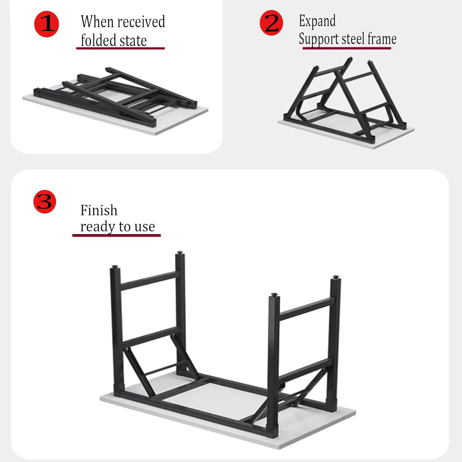 Birou pliabil, cadru metalic, blat MDF 16mm, 120x60cm