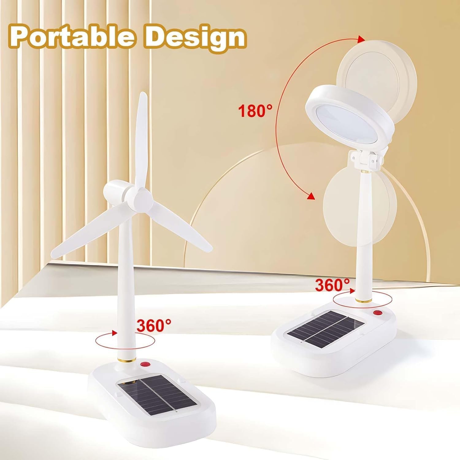 Lampa ventilator 2-în-1 cu panou solar și USB