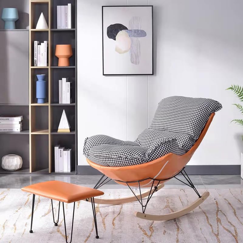 Fotoliu balansoar Lobster cu cadru metalic si perna de picior