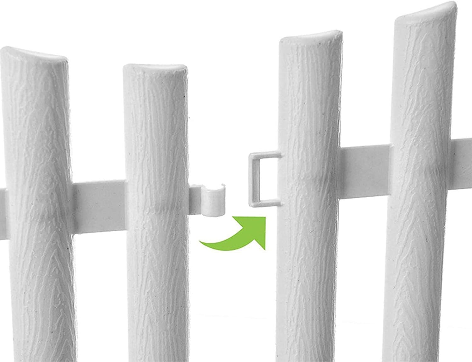 Set 6 bucati gard decorativ din plastic pentru gradina, 60.5 x 32.5 cm, alb