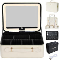 Geanta Cosmetica Pentru Make-up cu Oglinda LED cu Touch, 26x23x11 cm - imagine 12