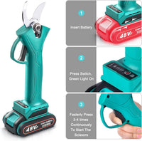Foarfeca electrica pentru vita de vie si crengi, 2 acumulatori 21V-48V, 2Ah - imagine 6