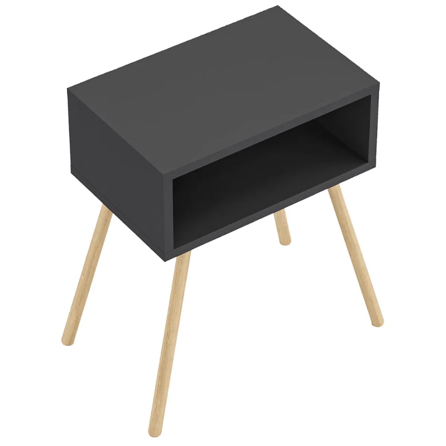 Noptiera cu picioare retro – 44 x 29 x 18 cm – cu raft de depozitare si design vintage