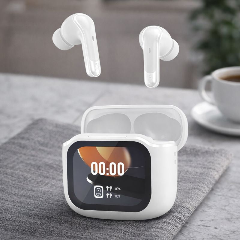 Casti wireless Bluetooth Andowl Ai4 Bass cu display LED