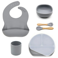 Set hranire bebelusi 8 piese, termorezistente, silicon, fara BPA, pliabile, usor de curatat