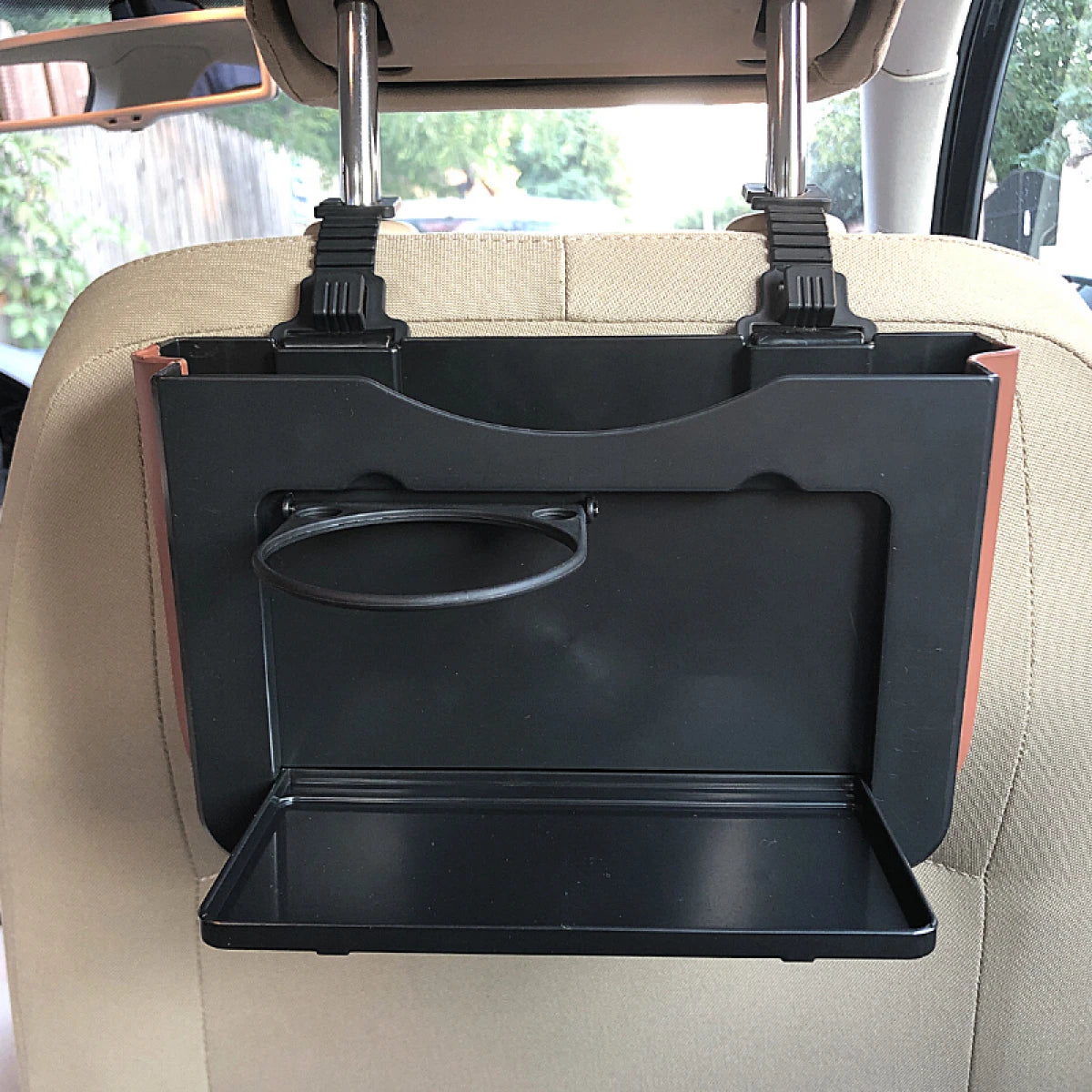 Set 2 organizatoare auto pliabile, montare la scaunul din spate, ABS, 25 x 16.2 x 3 cm