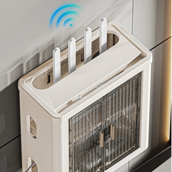Cutie Depozitare Router WiFi cu Montare pe Perete sau Mobilier, 33 cm x 28 cm x 14.3 cm