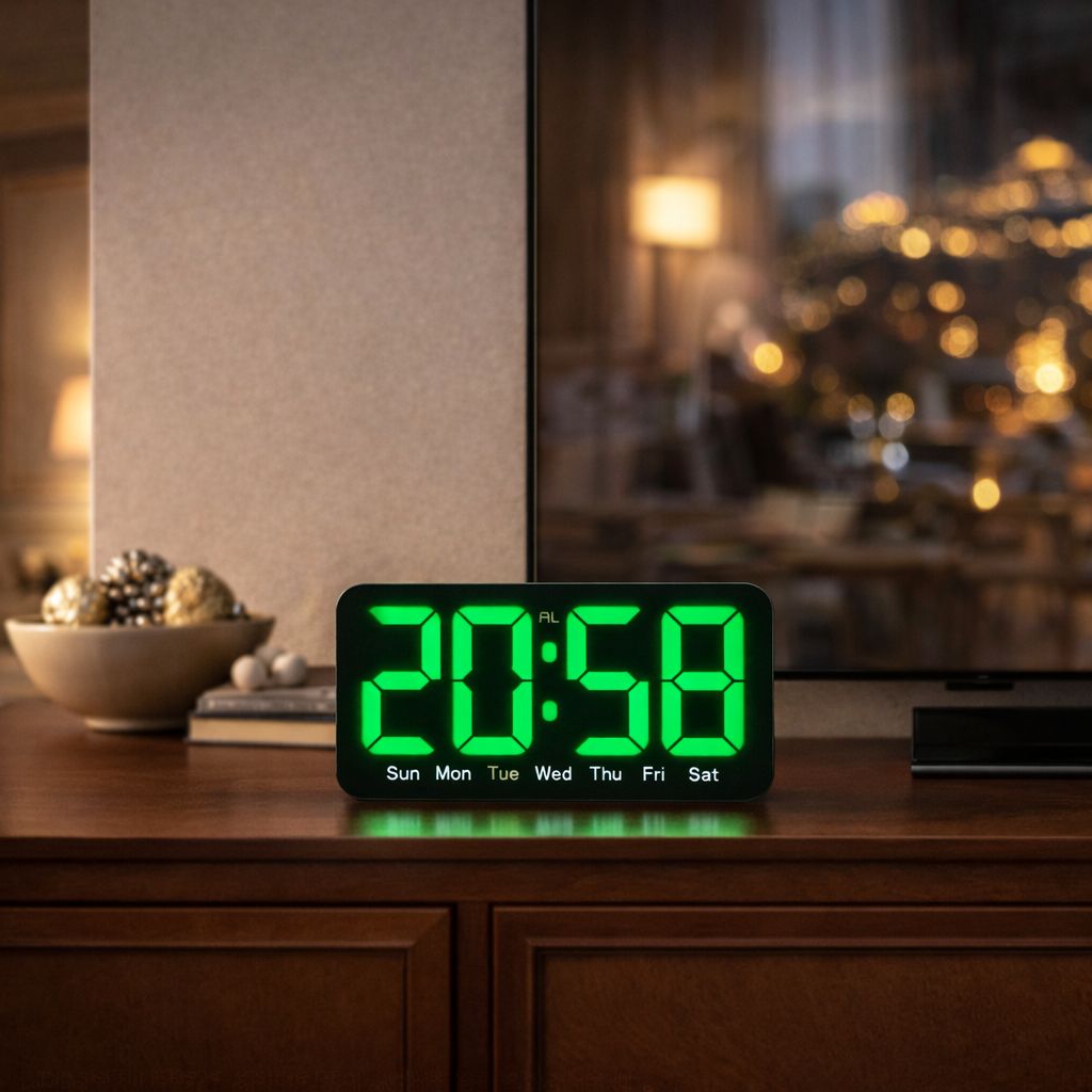 Ceas digital LED cu afisaj mare, 26x13 cm