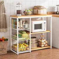 Raft de bucatarie, suport pentru cuptorul cu microunde, cosuri de sarma, 80cm/120cm - imagine 4