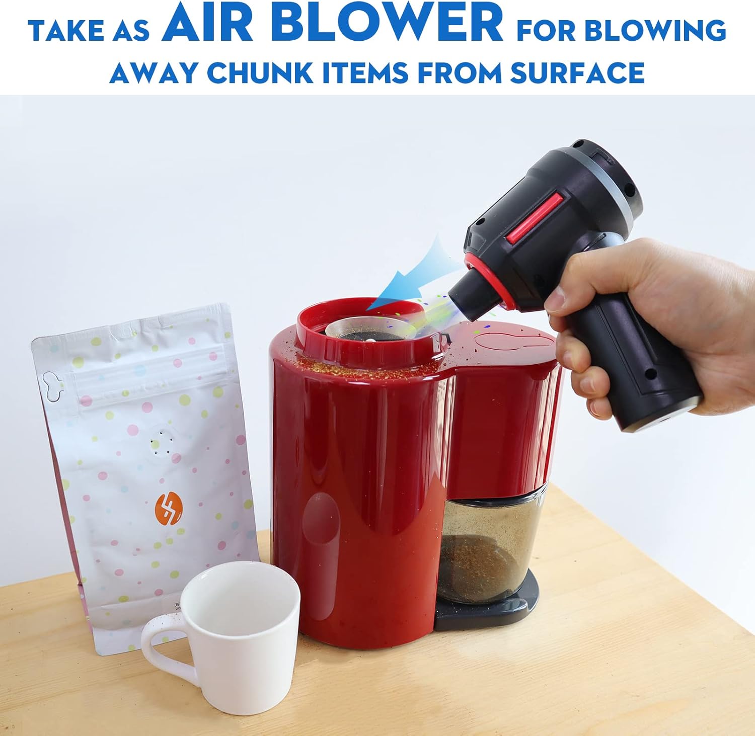 Aspirator si Suflanta de Aer Portabila 4-in-1 pentru masina, casa, birou si animale de companie, cu baterie detasabila si