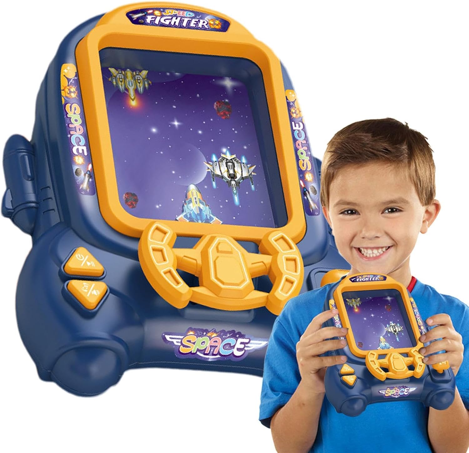 Consola de jocuri arcade cu 18 niveluri – Aventura spatiala, jucarie educativa pentru copii