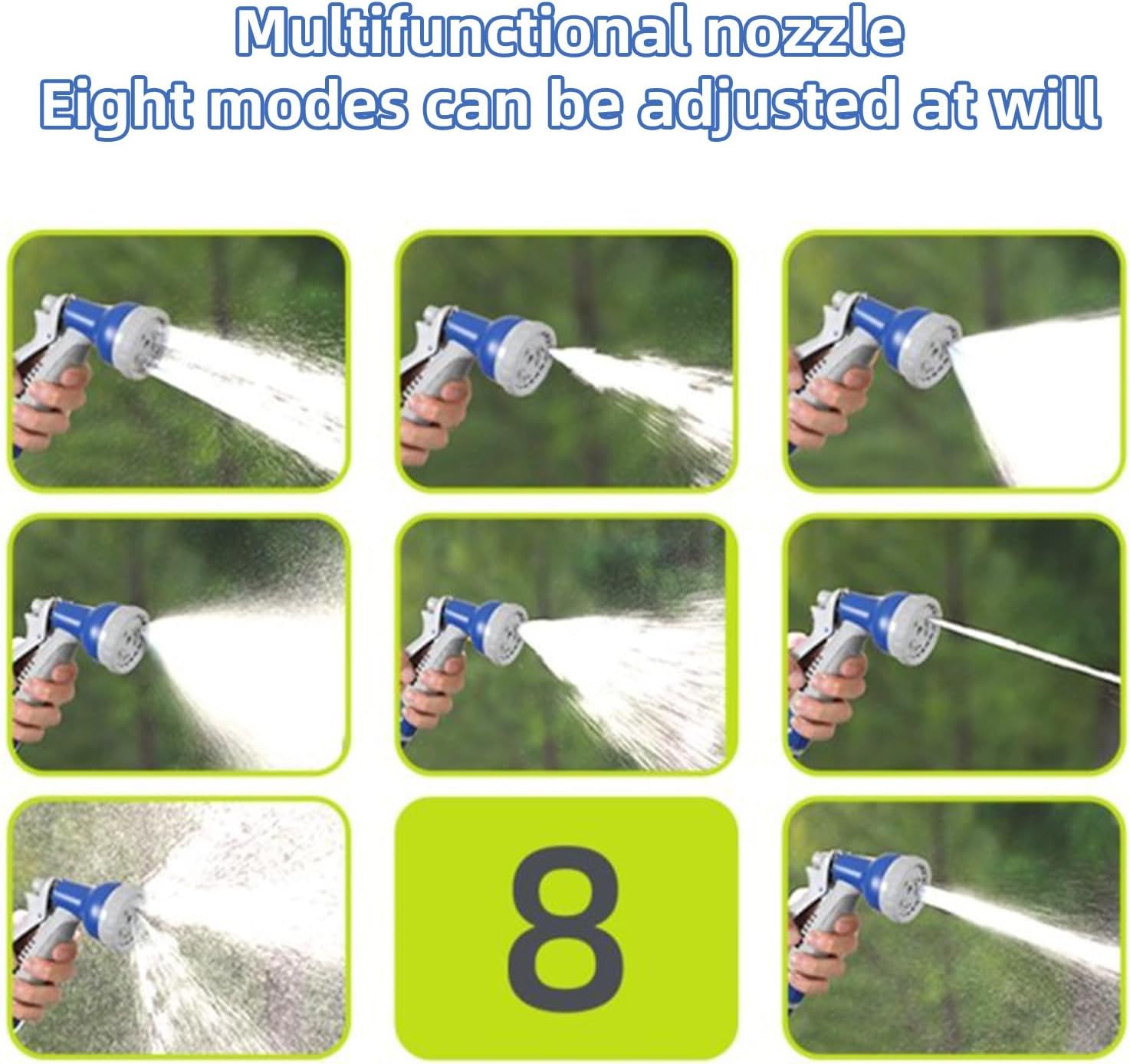 Furtun gradina extensibil cu tambur, pistol cu 8 jeturi, sistem de blocare automată – 15m