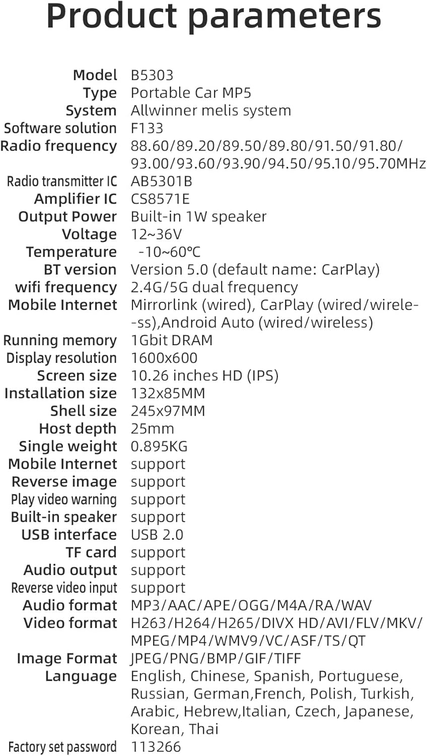 Navigatie Auto Portabila 10.26 inch HD - Wireless Apple Carplay - Android Auto, Bluetooth