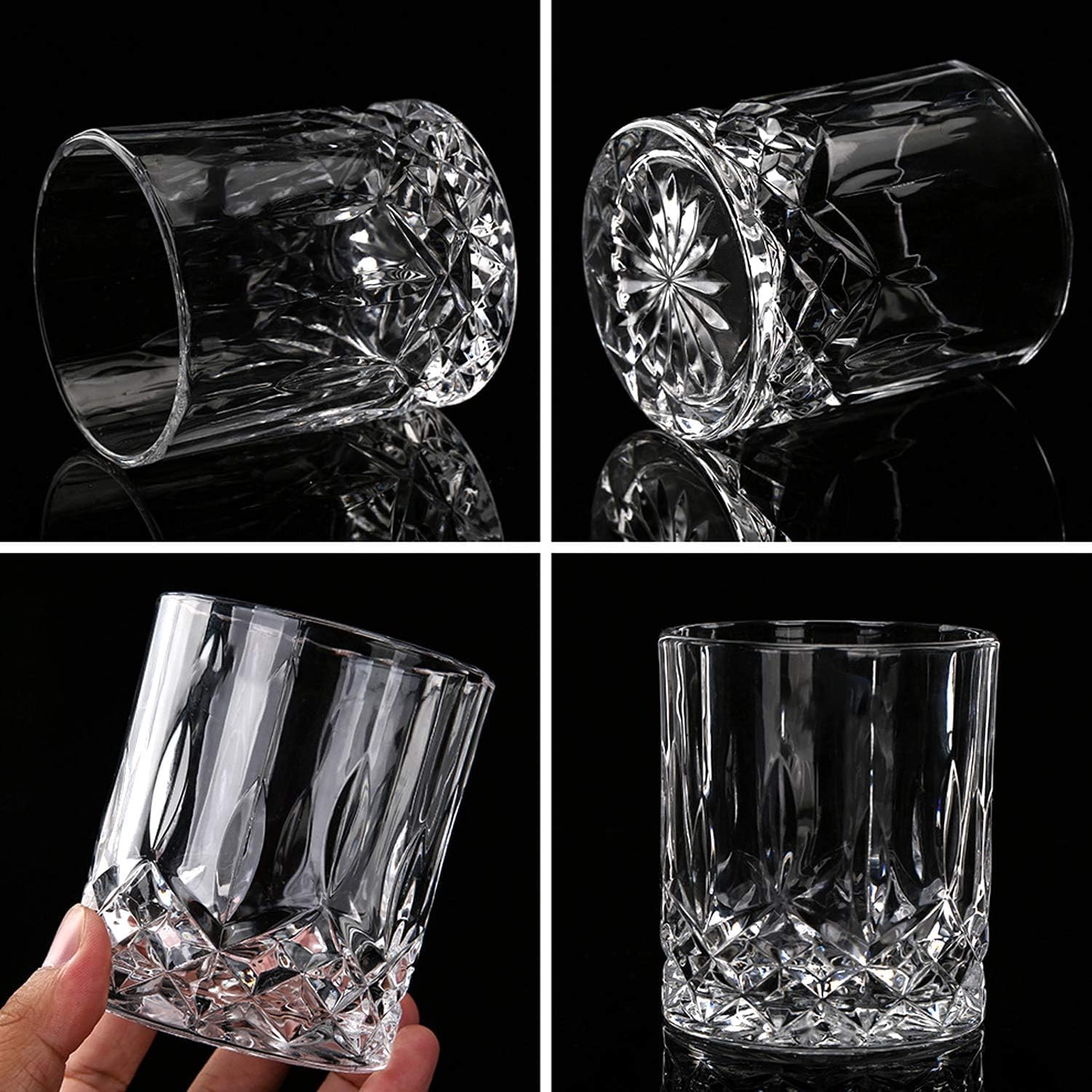 Set decantor whisky 830ml, cu 4 pahare din cristal