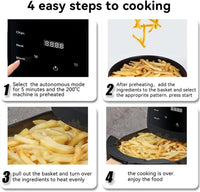 Friteuza cu aer cald, S-18 Air Fryer, 2400W, afisaj digital, LCD Touch control - imagine 11