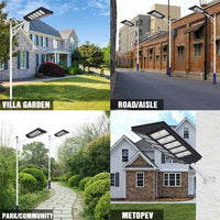 Lampa solara stradala 600W/800W/1000W, Telecomanda, suport metalic - imagine 3