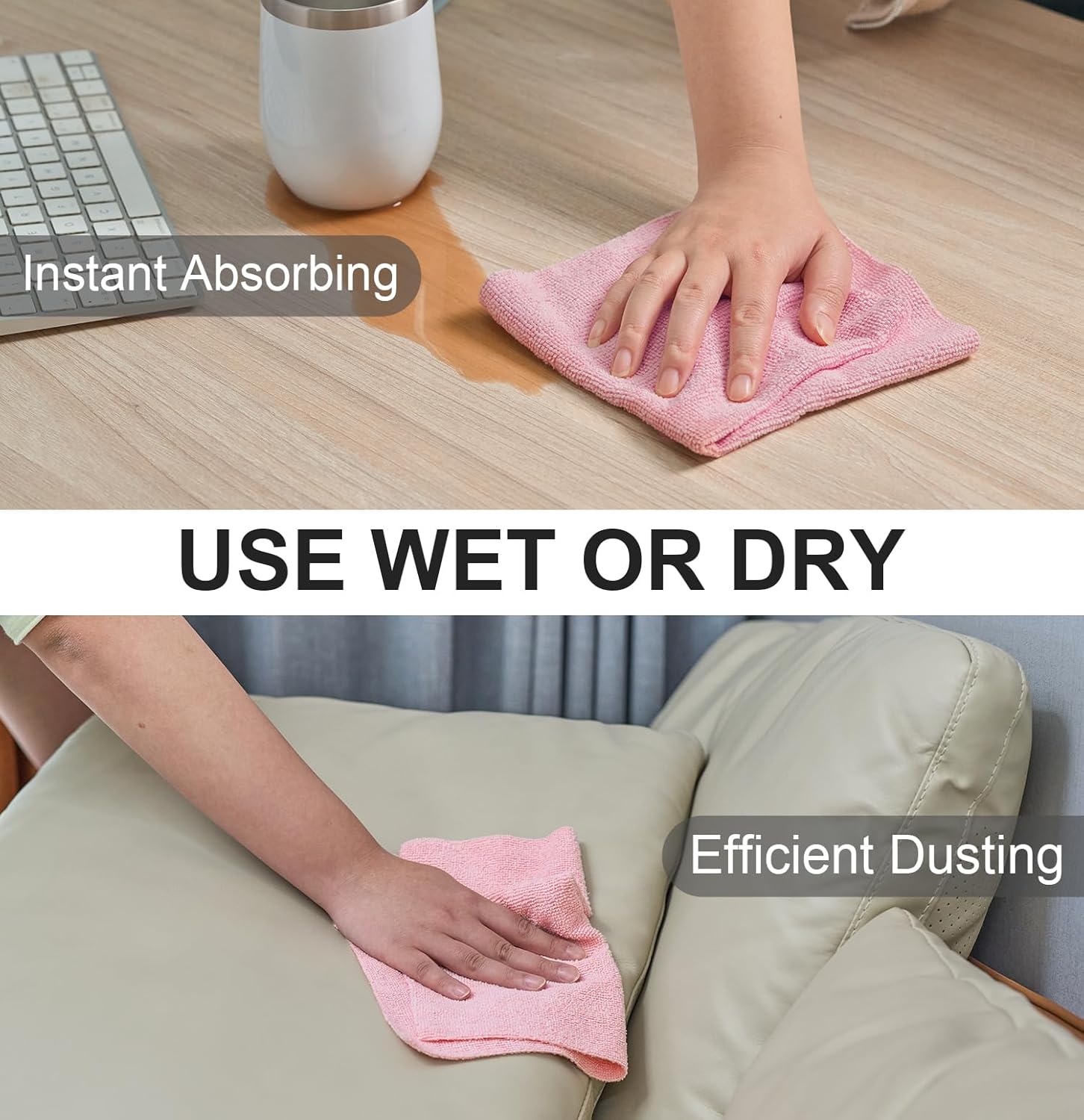 Set 30 lavete reutilizabile multifunctionale 25x25 cm cu suport